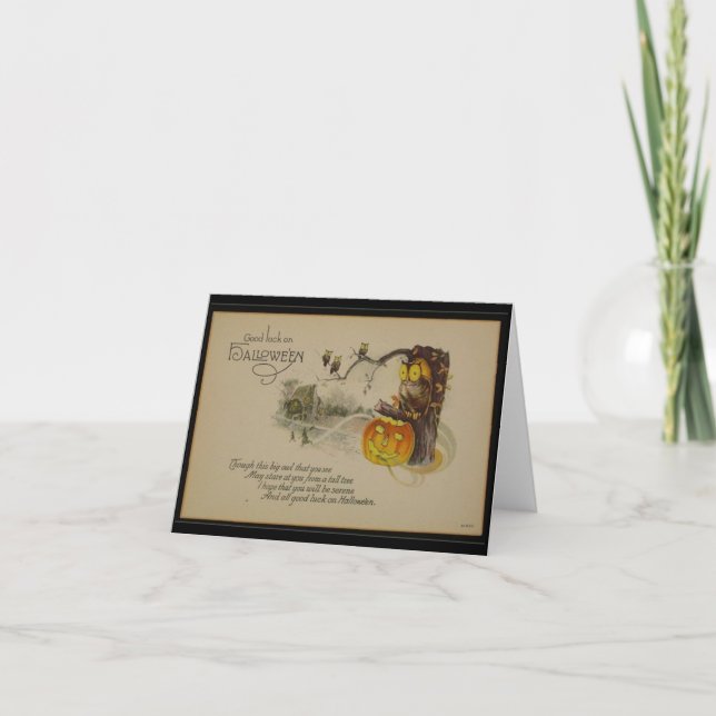 Bonne chance sur la carte de voeux Vintage Hallowe (Devant)
