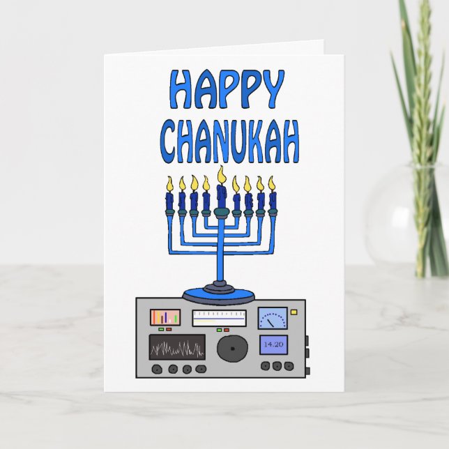 Bonne Chanukah Ham Radio Carte de voeux (Devant)