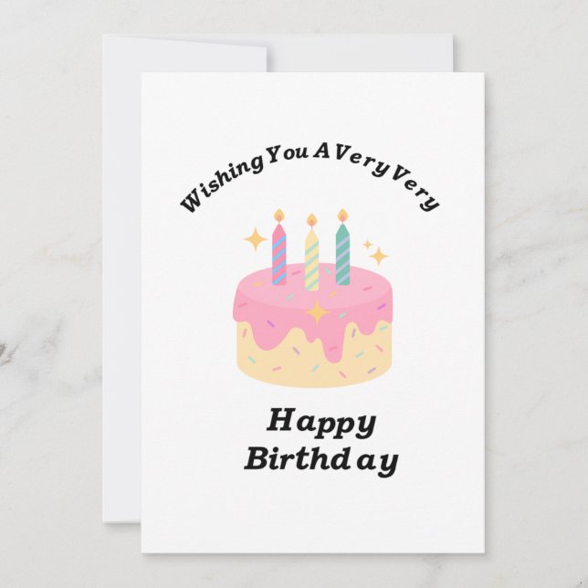 Bonne et joyeuse carte de voeux de gâteau d'annive (Devant)