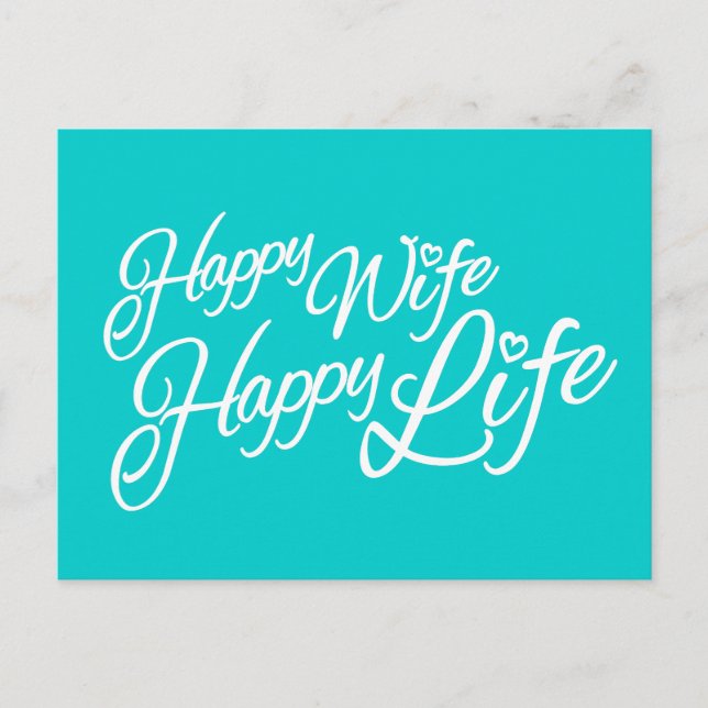 Bonne femme heureux vie citations carte postale (Devant)