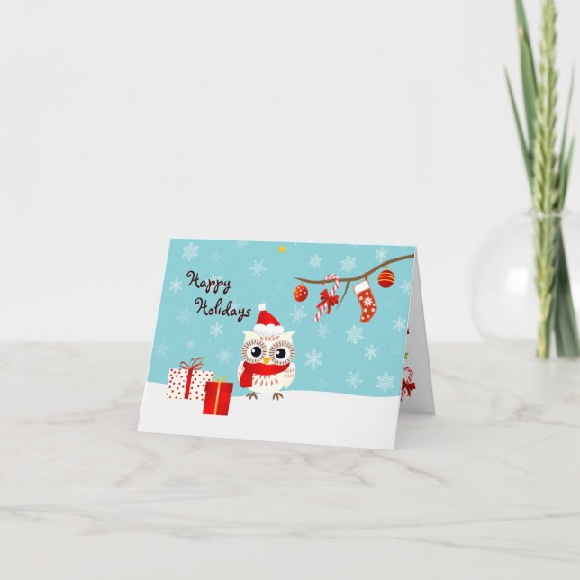 Bonne fête Carte de voeux de Chouette des neiges (Devant)