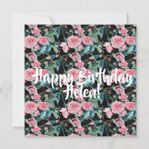Bonne fête d'anniversaire Rose floral dames Carte 