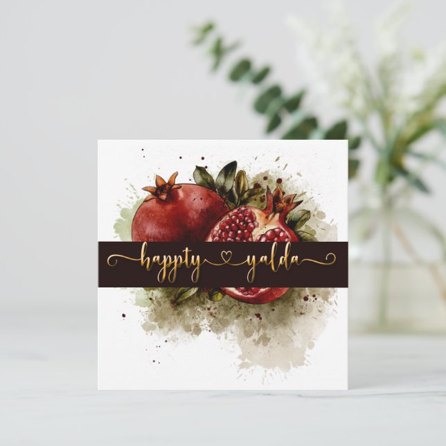 Bonne fête de la nuit de Yalda Invitation (Debout devant)