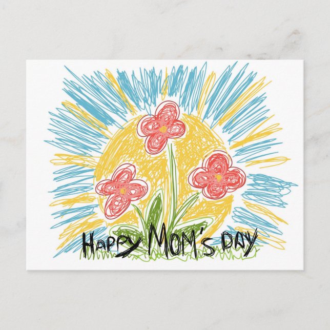 Bonne fête de maman - Fleurs - Carte postale (Devant)
