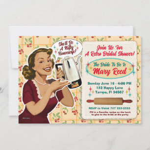 Bonne Fête des mariées femme au foyer Invitation /