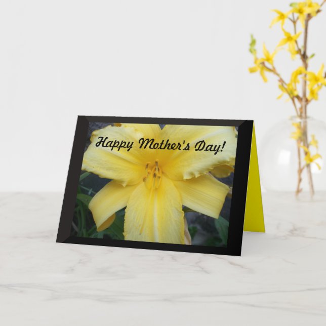 Bonne fête des mères avec carte de voeux d'amour (Fleur jaune)