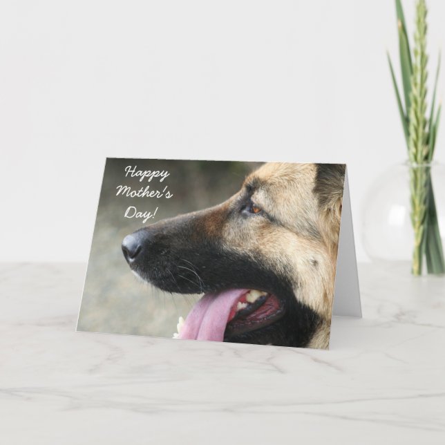 Bonne fête des mères Carte de voeux berger alleman (Devant)