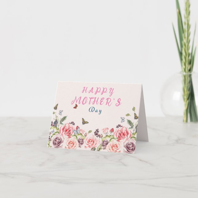 Bonne Fête des mères Carte de voeux Flower (Devant)