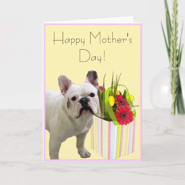 Bonne fête des mères Carte de voeux French Bulldog (Devant)
