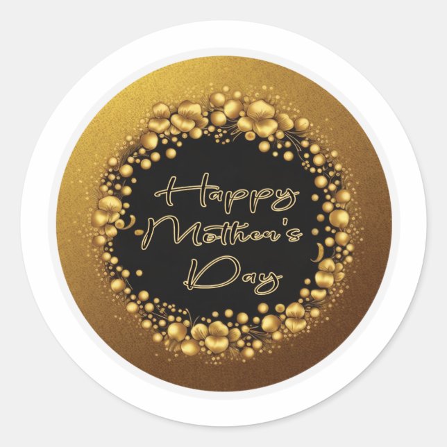 Bonne fête des mères Élégants stickers or (Devant)