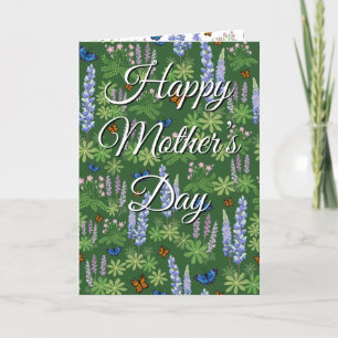 Bonne fête des mères fleurs sauvages de carte de v
