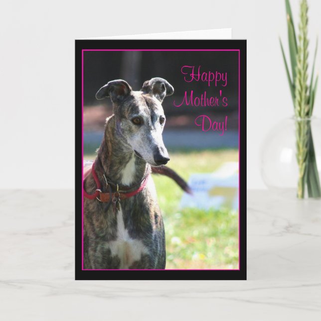 Bonne fête des mères Greyhound carte de voeux (Devant)