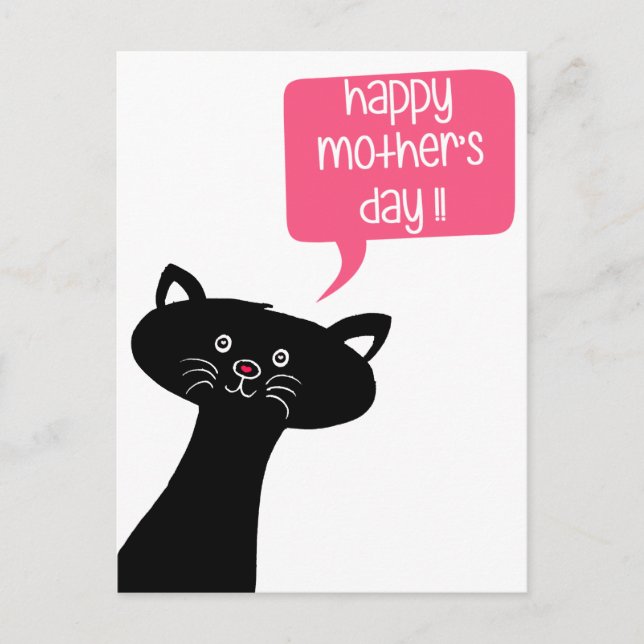Bonne fête des mères - jolie carte postale de chat (Devant)