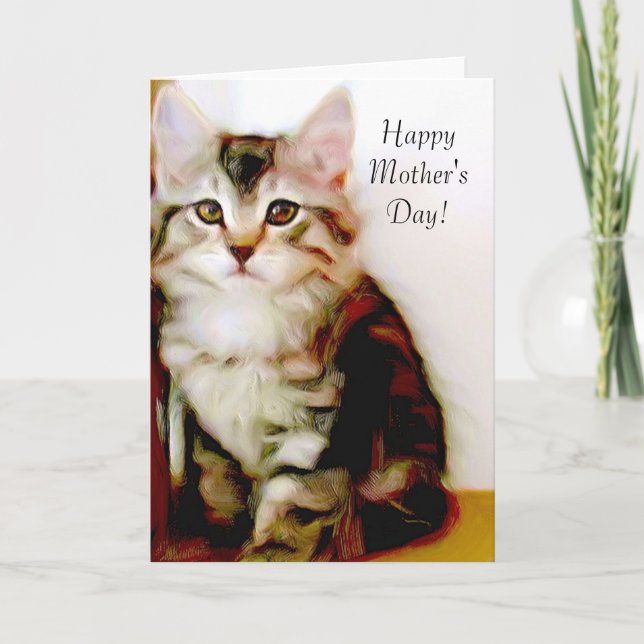 Bonne fête des mères Kitten carte de voeux (Devant)
