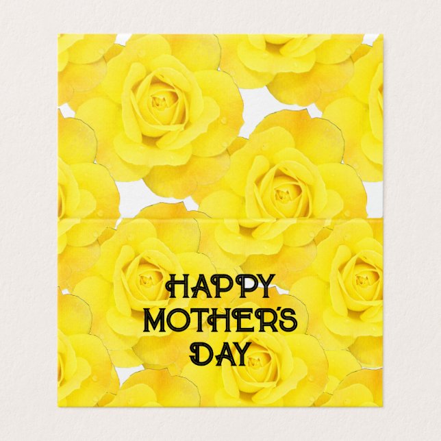 Bonne fête des mères Message personnalisé Jaune Fl (Outside Unfolded)