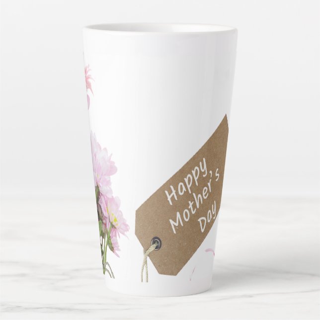 Bonne fête des mères Mug de café floral (Devant)