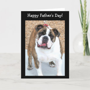 Bonne Fête des pères Anglais carte de bulldog