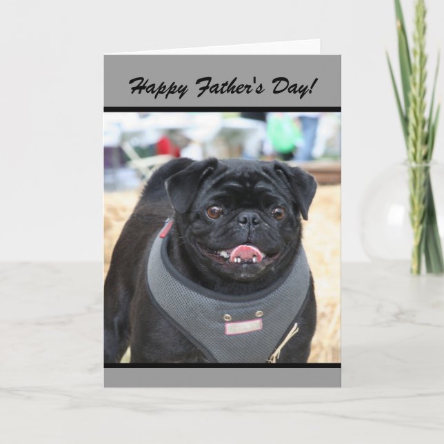 Bonne Fête des pères Black Carlin Dog carte de voe (Devant)