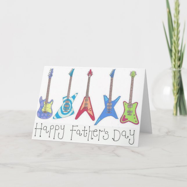 Bonne Fête des pères carte guitare (Devant)