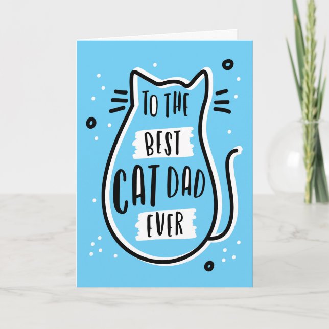 Bonne Fête des pères de la carte de chat (Devant)