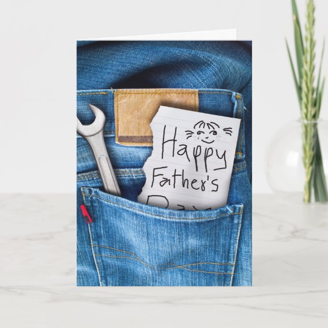 Bonne Fête des pères des enfants Carte de voeux (Devant)