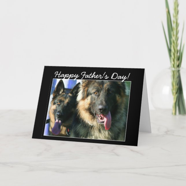 Bonne Fête des pères German Shepherds carte de voe (Devant)