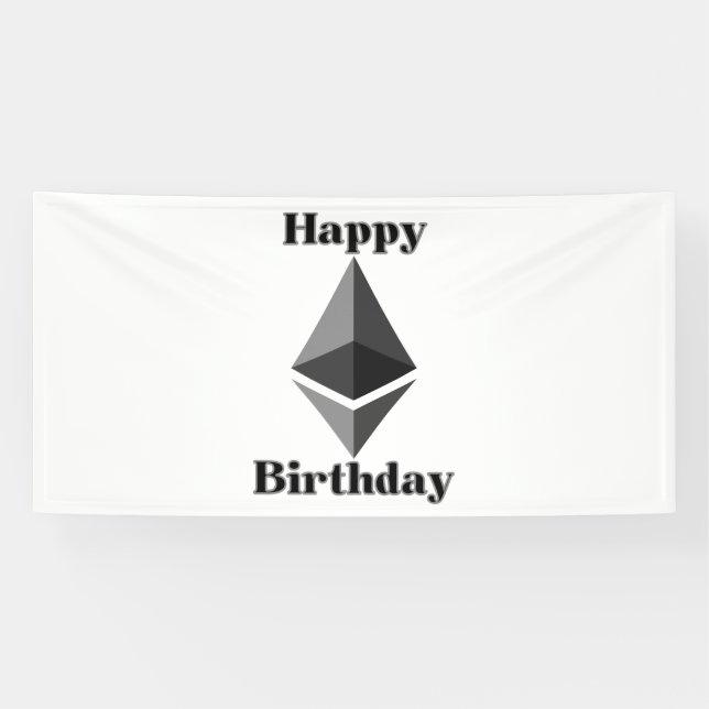 Bonne Fête Ethereum Icone Bannière en vinyle 4x8 (Horizontal)
