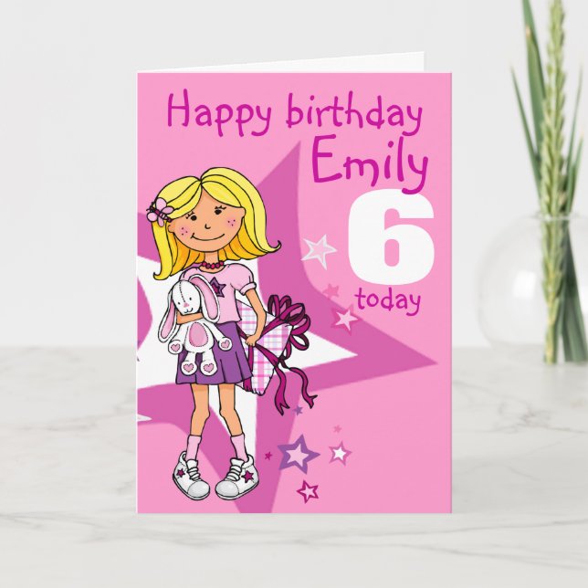 Bonne fille d'anniversaire personnalisez la carte  (Devant)