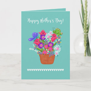 Bonne Fleurs et papillons de la Fête des Mères