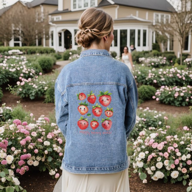 Bonne fraise Denim Veste pour femmes (Mariage Retour)