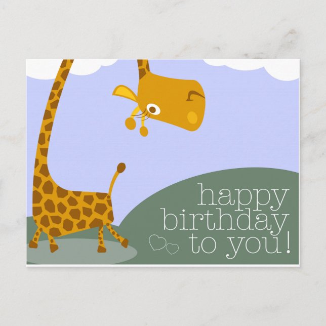 Bonne Giraffe Carte de voeux Anniversaire (Devant)