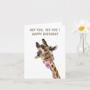 Bonne Giraffe drôle Carte d'anniversaire