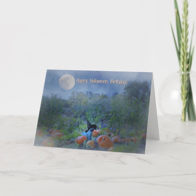 Bonne Halloween Anniversaire Carte chat mignonne (Devant)