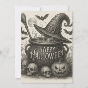 Bonne Halloween Cauldron Invitation