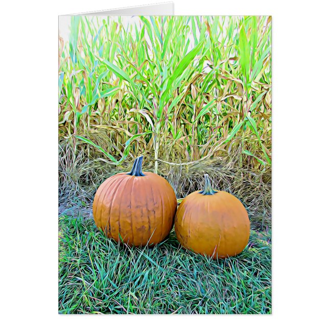 Bonne Halloween deux mignonnes cartes Citrouilles (Devant)