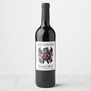Bonne Halloween Dracula Étiquette de vin