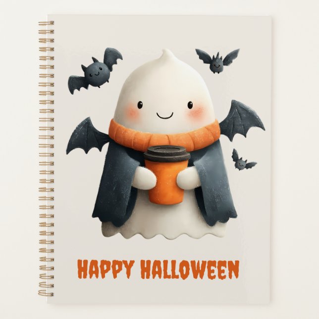 Bonne Halloween jolie conception de fantôme (Devant)