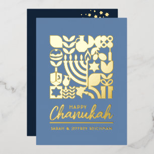 Bonne Hanoukka juive Greeting Foil Carte de vacanc