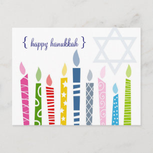 Bonne Hanoukka Menorah bougies Cartes postales