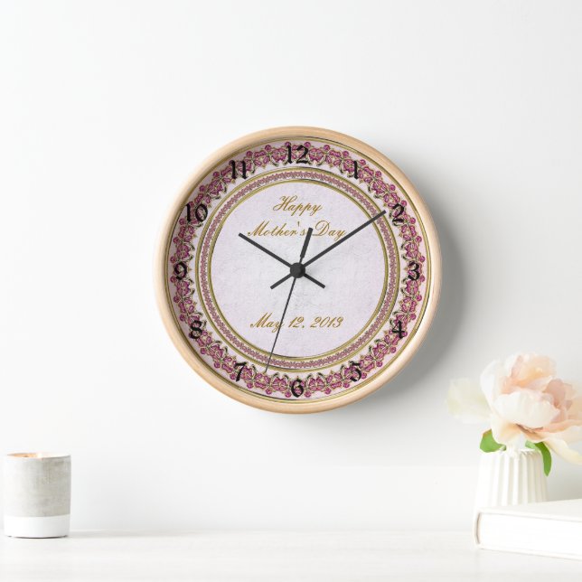 Bonne horloge de la fête des mères (Maison)