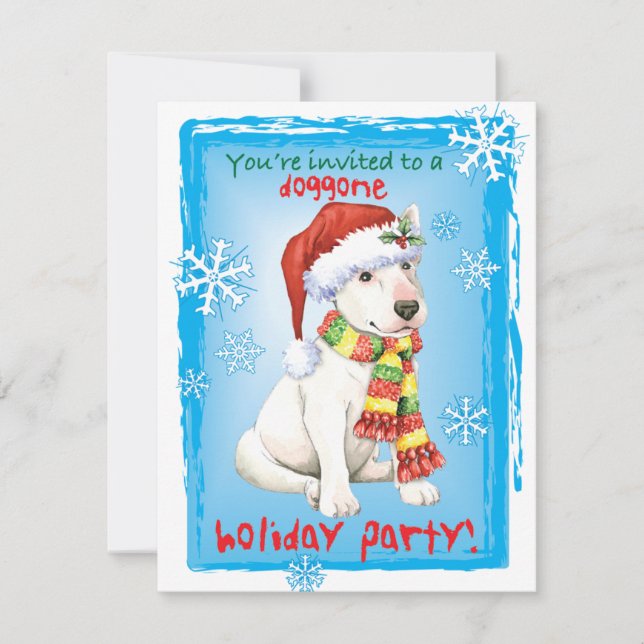 Bonne Howliday Bull Terrier Invitation (Devant)