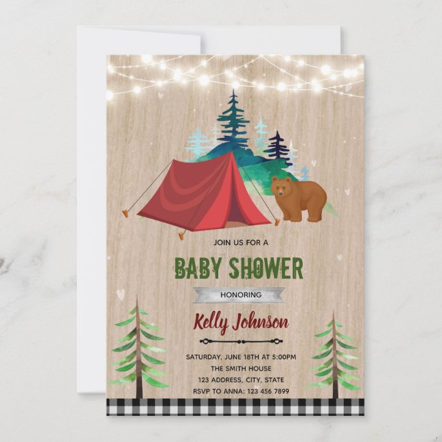Bonne invitation à la douche de camper (Devant)
