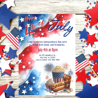 Bonne invitation à la fête 4 juillet