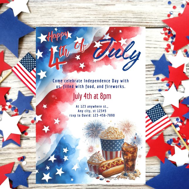 Bonne invitation à la fête 4 juillet (Créateur téléchargé)