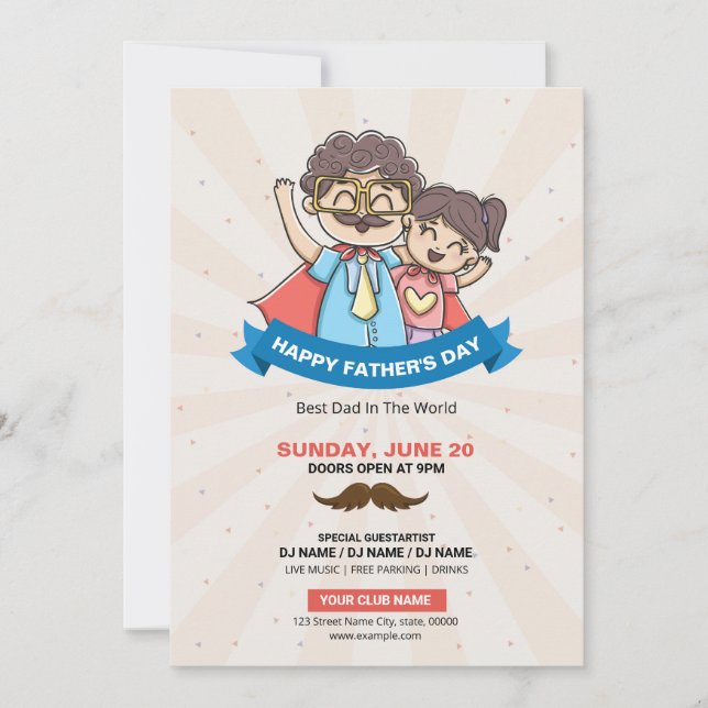 Bonne invitation à la Fête des pères (Devant)