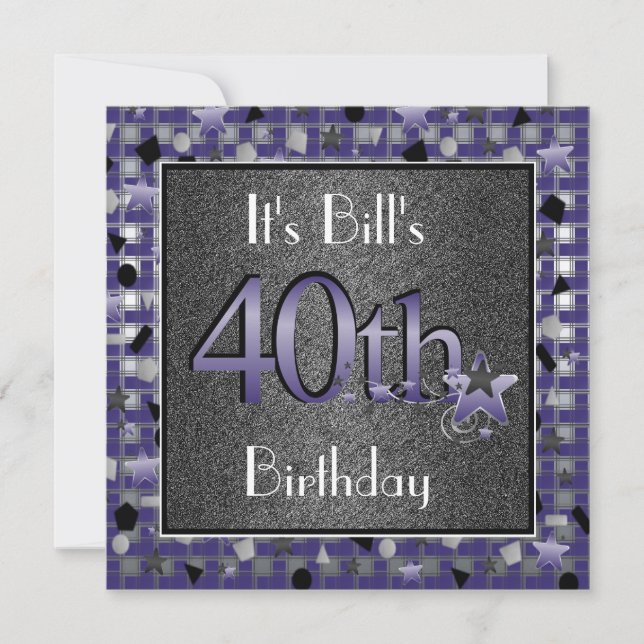 Bonne invitation à la fête du 40e anniversaire pou (Devant)