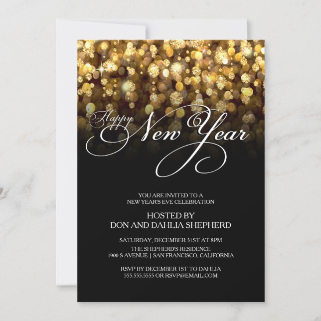 Bonne invitation à la fête du Nouvel An (Devant)
