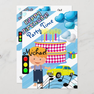 Bonne Invitation Anniversaire Boy Car