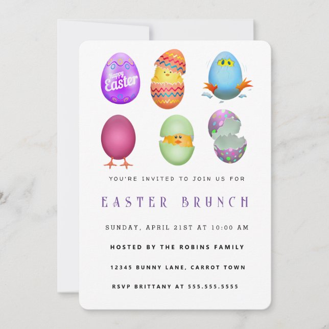 Bonne invitation de Pâques (Devant)