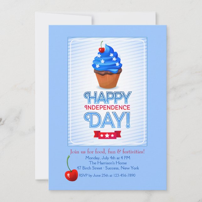 Bonne Invitation du Jour de l'Indépendance (Devant)